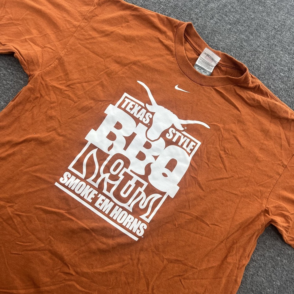 Vintage Team Nike Texas Longhorns T Shirt Mens XL Tailgate Y2K Gray Tag SS EUC